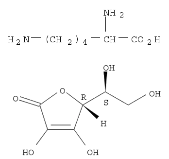 Molecular Structure of 93805-34-6 (L-Ascorbic acid, compd. with lysine (1:1) (9CI))
